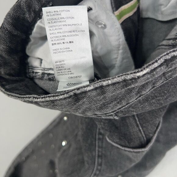 Anthropologie Pilcro Jeans Womens 28 High Rise Slim Studded Rhinestone Denim Y2K - Picture 10 of 16